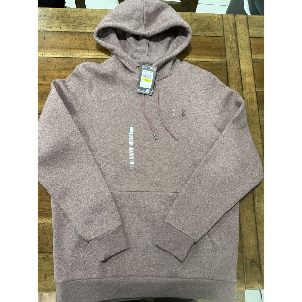Under Armour Mens Rival Fleece Hoodie Mauve Pink Heather Sweatshirt M